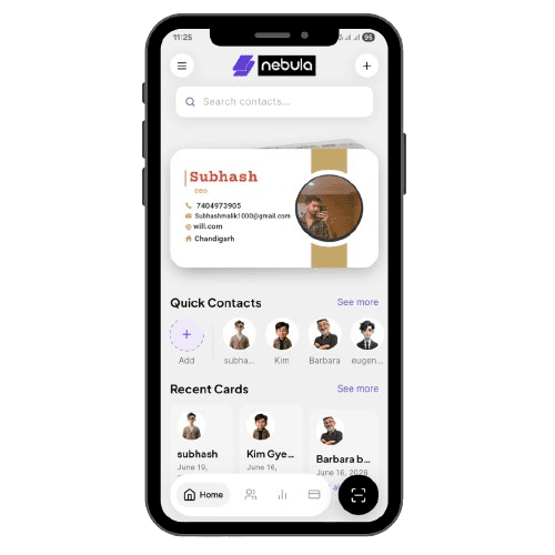Nebula app — scanning screen